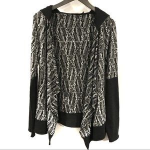 PrAna Hooded Gray/White Sweater Cardigan